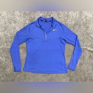 Nike Element DriFit Top Women's L Long Sleeve Running Shirt Soft Blue 685910-478
